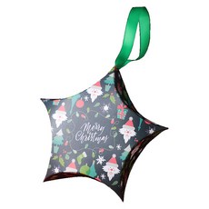이홈베이킹 크리스마스 별모양 포장상자 + 리본 세트, 메리크리스마스, 20세트