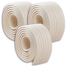 WONDER PAPA 蓬鬆柔軟加厚W型邊角防撞條, 米色, 3個