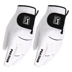 PGA TOUR 男士合成皮 Max Black Flex 左手高爾夫手套, 白色 + 黑色