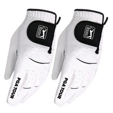 PGA TOUR 男用半羊皮 Max Fit 高爾夫球手套 左手用, 白色
