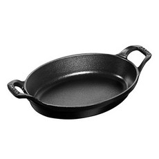 staub 橢圓形鑄鐵盤, 1個, 黑色