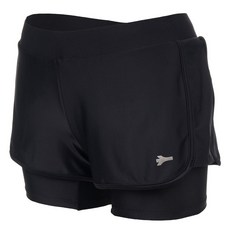 renoma Swim & Gym 女性海灘簡約Logo內搭褲裙 RN-WS2C989, 黑色