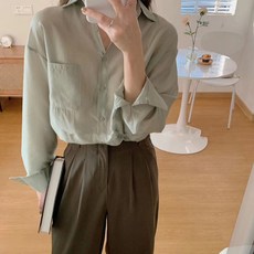 구디프 레이디 시스루 피크닉 블라우스