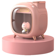 水河馬 便攜式usb迷你加濕器 車用加濕器 雙噴霧, M318 粉紅色, 粉紅色