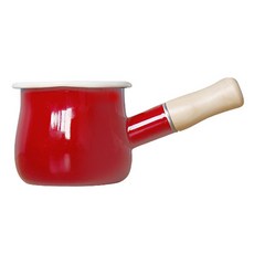 라임올리브 인덕션 법랑 우드핸들 밀크팬, 10.5cm, RED, 1개