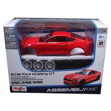 Maisto 1:24 福特野馬 GT 組裝套件 汽車 DIY 玩具, 紅色, 1個