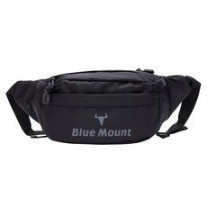 블루마운트 아웃도어 생활방수 등산 힙색, 블랙