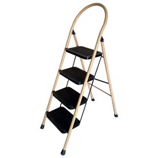 코끼리리빙 초콜릿 접이식 4단 사다리 베이지 KGD-0004, 1개