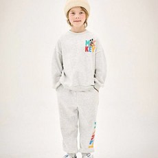 JELISPOON 迪士尼童款彩色米老鼠印花刷毛長袖套裝