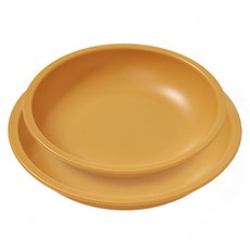 mommy's table 兒童用食品級矽膠年輪餐盤 S + L 組, 奶油黃色, 1套