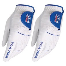 PGA TOUR Max Flex男款合成皮高爾夫手套 左手用, 白色, 2個