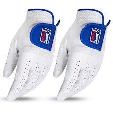 PGA TOUR Max Pro男款羊皮高爾夫手套, 白色, 2隻