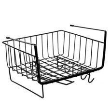 Saenghwalgongsik 掛式鐵線多功能收納籃, 1個, 黑色