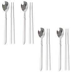 영수산업카멜 바닥에 닿지 않아 위생적인 띄움 수저 세트, 화이트, 숟가락 + 젓가락, 4세트