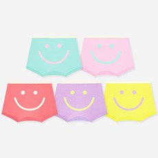 Uni FRIend 女童款微笑圖案四角內褲 5件組