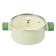 Glasslock CHEF TOPF IH爐適用Two line雙耳湯鍋+鍋蓋組, 20.5cm, 綠色 白色, 1組