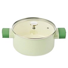 Glasslock CHEF TOPF IH爐適用Two line雙耳湯鍋+鍋蓋組, 24.3cm, 綠色 白色, 1組