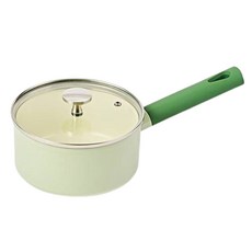 Glasslock CHEF TOPF IH感應爐適用雙色單柄湯鍋+鍋蓋組, 綠色 白色 薄荷綠色, 16cm, 1組