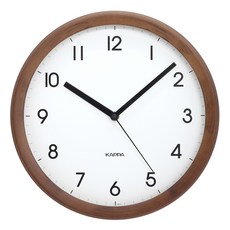 韓國 KAPPA 復古木製框架壁鐘 中型, 棕色