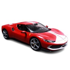 bbUrago 1：18 法拉利 296 GTB Assetto Fiorano 汽車壓鑄模型, 紅白色, 1個