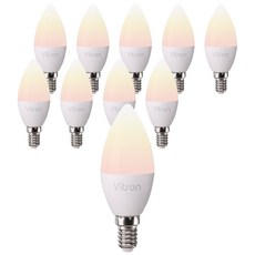 LISHIN Vitson 燭臺型 LED 燈泡 5W E14 霧面, 10個, 燈泡色
