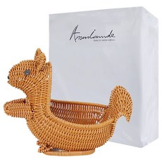 American Road 松鼠藤編雞蛋籃 RK1860, 1個, 混合顏色