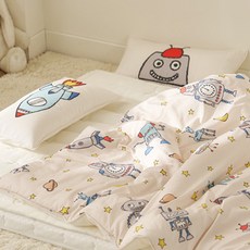 롤베이비 유아용 밤부 알러지케어 차렵이불, 헬로로봇