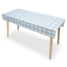 巴克703 格紋桌布 2-4人用, 天空藍