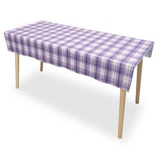벅703 체크무늬 식탁보 2~4인용, 퍼플