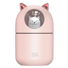 꼼꼼물 便攜式USB迷你加濕器 可愛貓, A205, 粉紅色