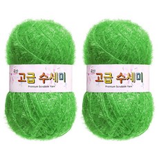 yarna 고급 수세미 뜨개실, 102 연두, 2개