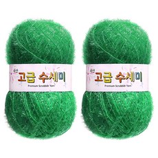 yarna 고급 수세미 뜨개실 80g, 190 브라이트그린, 2개