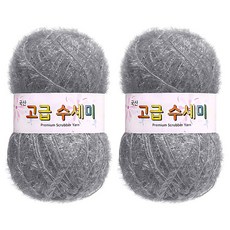 yarna 고급 수세미 뜨개실 80g, 151 연그레이, 2개