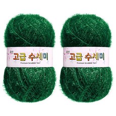 yarna 고급 수세미 뜨개실 80g, 104 진초록, 2개