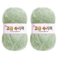 yarna 고급 수세미 뜨개실 80g, 162 그린티민트, 2개