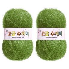 yarna 고급 수세미 뜨개실 80g, 161 그린카키, 2개