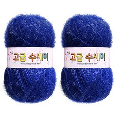 yarna 고급 수세미 뜨개실 80g, 112 블루, 2개