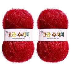 yarna 고급 수세미 뜨개실, 108 레드, 2개