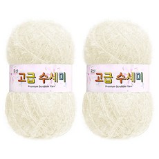 yarna 고급 수세미 뜨개실, 156 백아이보리, 2개