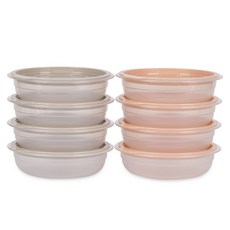 HANSSEM 微波爐冷凍飯保存容器 400ml*2種組, 4組, 灰色+粉紅色