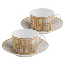 에르메스 모자이크 오 24 골드 컵 + 소서 세트 026015P, 2세트