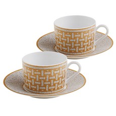 에르메스 모자이크 오 24 골드 티컵앤소서 세트 026016P, 1세트