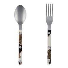 SABRE PARIS Bistro 復古沙丘甜點餐具2件組 沙丘黑, 茶匙 + 蛋糕叉, 1套