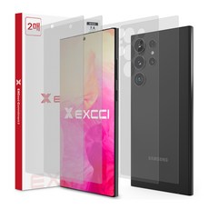 EXCCI 自我修復TPU低反射防指紋聚氨酯手機保護貼 正面2片 + 背面2片組, 1套