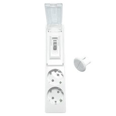 冷氣專用 20A 高容量斷路器2孔延長線 配線斷路用 + 安全蓋套組, 2.5m, 1套