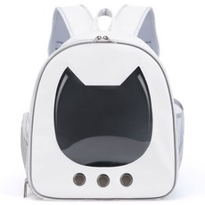 Lanboer 寵物貓窗後背式外出提籠, 象牙白色