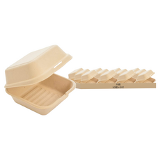 禾啟 植纖 連體漢堡盒 11號 6吋, 50個, 10條, 本色