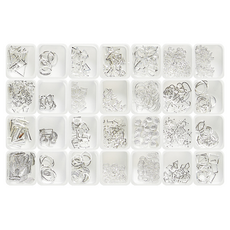 May Brown 美甲零件藝術套組 C 美甲魅力 28 種銀色 MSM28, 混色, 1組