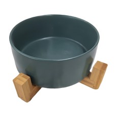 木架陶瓷碗 分離式 方便清潔 貓咪/狗狗適用, 綠色, 1個