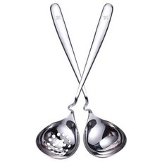 Neotree 不鏽鋼304彎頭迷你湯勺 無孔+有孔套組, 單一顏色, 1套